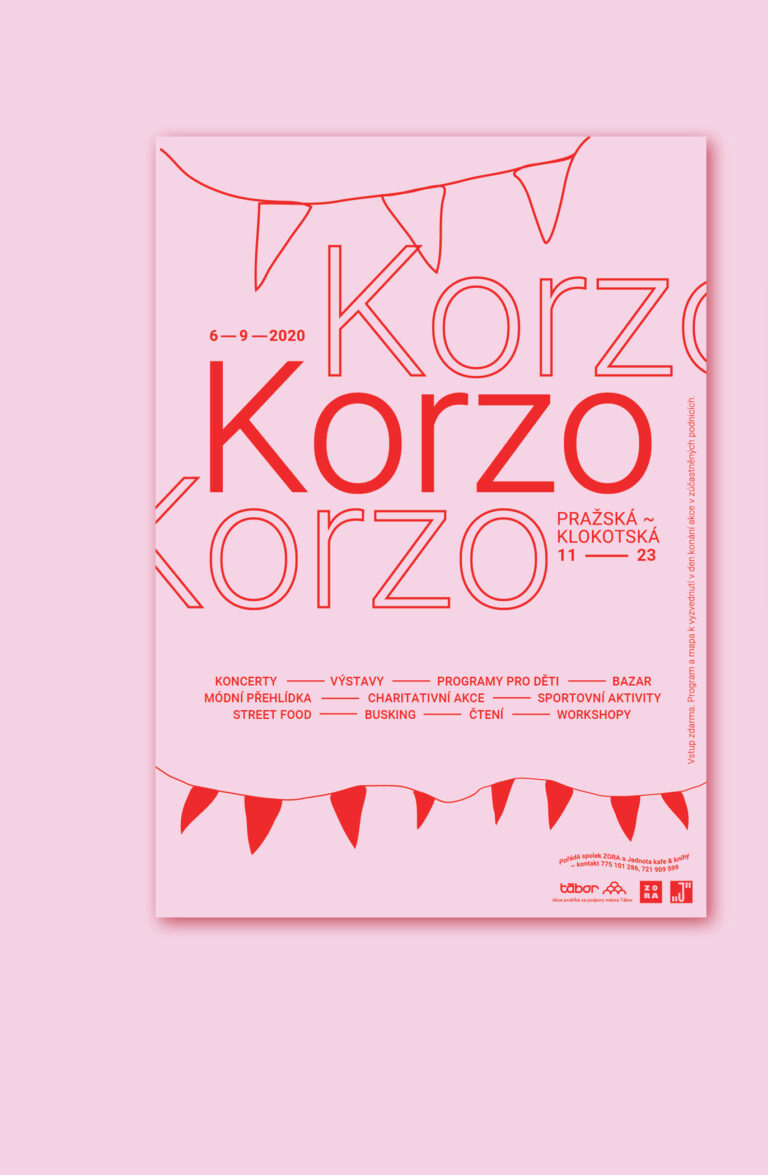 vizuální identita a branding táborského festivalu Korzo
