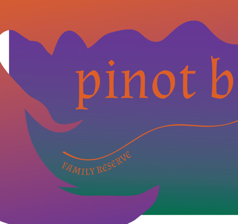 návrh barevné a kreativní etikety pro naturální vína pinot blanc